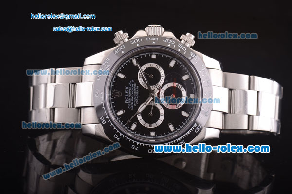 Rolex Daytona II Automatic 7750 Coating Steel Case and Strap with Black Dial - Click Image to Close
